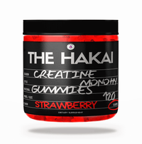 TheHakai™ creatine gummies with strawberry flavor, 120 gummies bottle, 5g creatine per gummy, strength and energy supplement